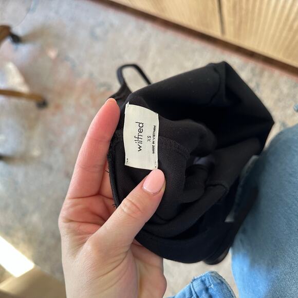 Aritzia Wilfred Talmont Sheer Sheer Chiffon Bodysuit Black XS - Picture 7 of 9